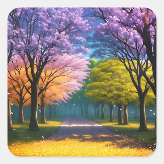 **「紫の道:ジャカランダ歩道」** スクエアシール (正面)
