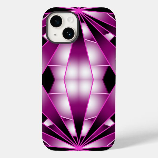 紫の遠近法グラデーション塗り潰しスケッチ Case-Mate iPhoneケース (裏面)