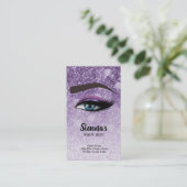 紫の釉薬が目を輝かせる |メイクアップアーティスト 名刺 (スタンド正面)