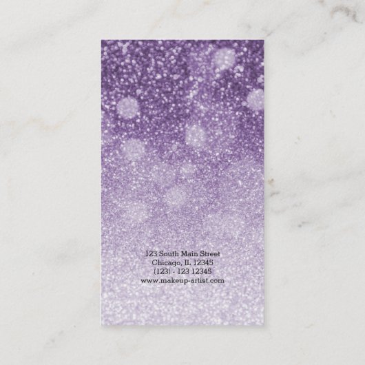 紫の釉薬が目を輝かせる |メイクアップアーティスト 名刺 (裏面)
