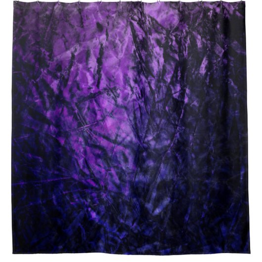紫の釉薬抽象芸術模様 シャワーカーテン (正面)