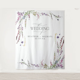 紫の野の花の書結婚跡の写真 タペストリー