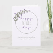 紫の野シンプル草花お母さんの日 カード (正面)