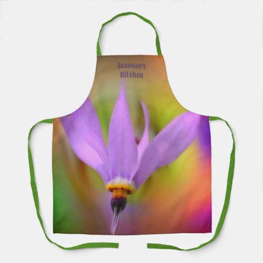 紫の野パーソナライズされた花 エプロン (正面)