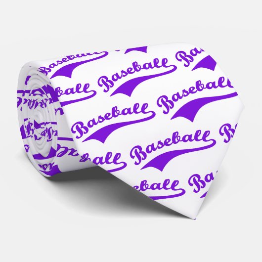 紫の野球台本 ネクタイ (ロール)