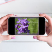 紫の野生の花の卒業パーティー招待状 招待状