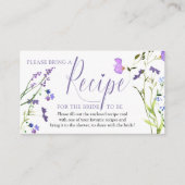 紫の野生の花の料理カードのリクエスト（花嫁へのプレゼント） エンクロージャーカード (正面)