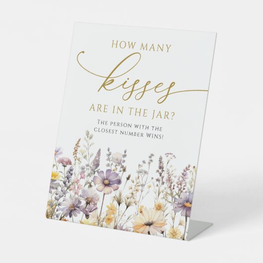 紫の野生の花 ワイルドフラワーのキスの瓶の中には何回？ 台座サイン (正面)