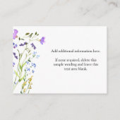 紫の野生の花 自分で作るブランク エンクロージャーカード (裏面)