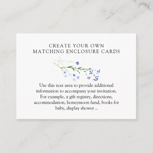紫の野生の花 自分で作るブランク エンクロージャーカード (正面)