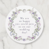 紫の野結婚花感謝していのメッセージカード フェイバータグ (裏面)