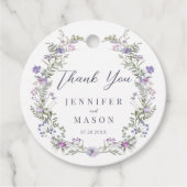 紫の野結婚花感謝していのメッセージカード フェイバータグ (正面)