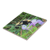 紫の野草の花にF2野生のハチ タイル (側面)