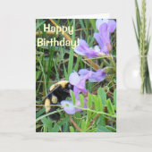 紫の野草の花のF2蜂 カード (正面)