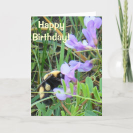 紫の野草の花のF2蜂 カード