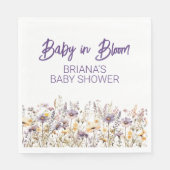 紫の野草の赤男女兼用ちゃんシャワー スタンダードランチョンナプキン (正面)