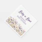 紫の野草の赤男女兼用ちゃんシャワー スタンダードランチョンナプキン (角)