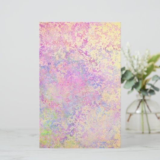 紫の金ゴールドとピンクのテクスチャ 便箋 (スタンド正面)