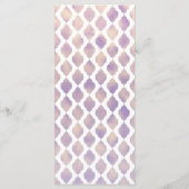 紫の金ゴールドと白のモロッコモダンのメニューカード メニュー (裏面)