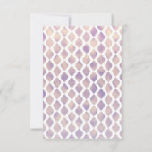 紫の金ゴールドと白のモロッコモダンテーブル番号 招待状 (裏面)