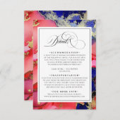 紫の金ゴールドと赤結婚の エンクロージャーカード (正面/裏面)