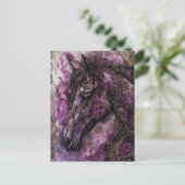 紫の金ゴールドと黒馬 ポストカード (スタンド正面)