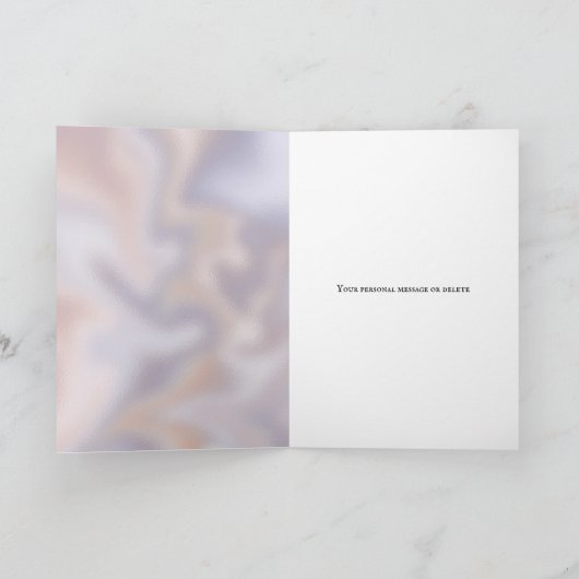 紫の金ゴールドのユニコーンの女の子の誕生日 カード (内部)