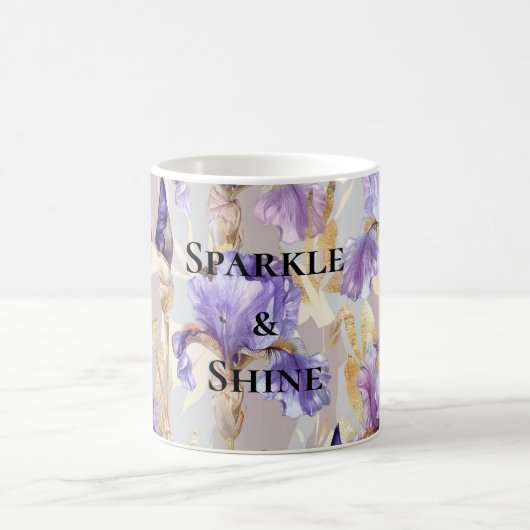 紫の金ゴールドの花 コーヒーマグカップ (中央)