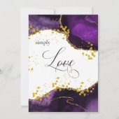 *~*紫の金ゴールドアゲート単なる愛モダンエレガント 招待状 (正面)