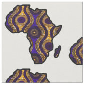 紫の金ゴールドアフリカの地図 ファブリック (クローズアップ)