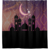 紫の金ゴールドアラビアンナイトモロッコミドル東部 シャワーカーテン (正面)