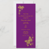 紫の金ゴールドエレガントチョウ 招待状 (裏面)