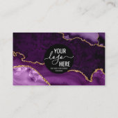 紫の金ゴールドカスタムロゴQRコード瑪瑙モノグラム 名刺 (裏面)