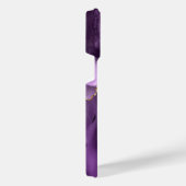 紫の金ゴールドカスタム大理石の名前iPhoneケース iPhoneケース (右側面)