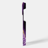 紫の金ゴールドカスタム大理石の名前iPhoneケース iPhoneケース (左側面)