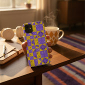 紫の金ゴールドカラフル格子模様 Case-Mate iPhoneケース