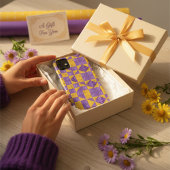 紫の金ゴールドカラフル格子模様 Case-Mate iPhoneケース