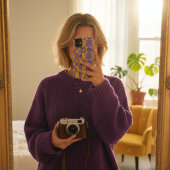 紫の金ゴールドカラフル格子模様 Case-Mate iPhoneケース