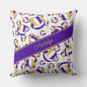 紫の金ゴールドガーリーボールパターン網アクセント クッション (裏面)