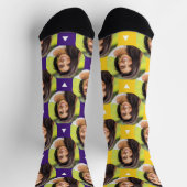 紫の金ゴールドガールフレンドの写真かわいい ソックス (上部)