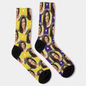 紫の金ゴールドガールフレンドの写真かわいい ソックス (右)