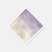 紫の金ゴールドグラデーションヒョウ印刷 スタンダードカクテルナプキン (角)