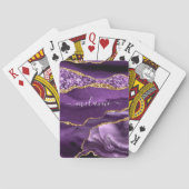 紫の金ゴールドグリッタートランプと名前をカスタムする トランプ (裏面)