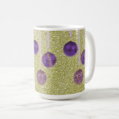 紫の金ゴールドグリッターメリークリスマスボードマグ コーヒーマグカップ (正面右)