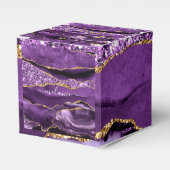 紫の金ゴールドグリッター名前をカスタムするギフト特典ボックス フェイバーボックス (正面サイド)