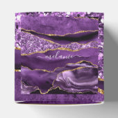 紫の金ゴールドグリッター名前をカスタムするギフト特典ボックス フェイバーボックス (上部)