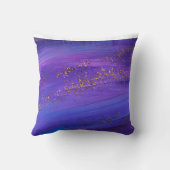 紫の金ゴールドグリッター抽象芸術 クッション (裏面)