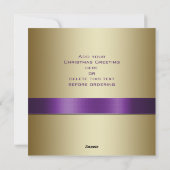 紫の金ゴールドシルバーメリークリスマス挨拶 シーズンカード (裏面)
