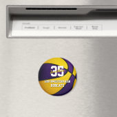 紫の金ゴールドスクールバスケットチームカラー マグネット (インサイチュ (食洗機))