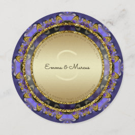 紫の金ゴールドスタイリッシュグラムラウンドメニューカード メニュー